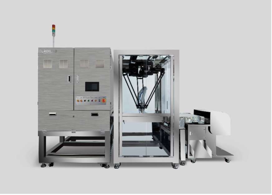 Image 1: ELROILAB’s food inspection solution combines Specim’s HSI cameras with its own AI deep learning software to automatically detect foreign materials, which are then removed using a delta robot suction system.
